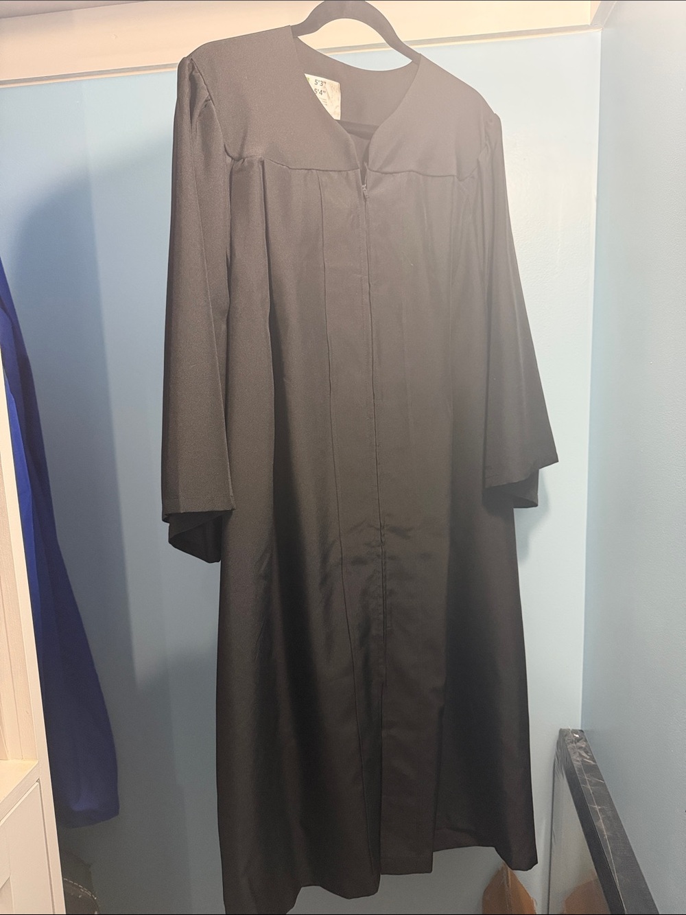 Classic Black Academic Graduation Gown - Unbranded